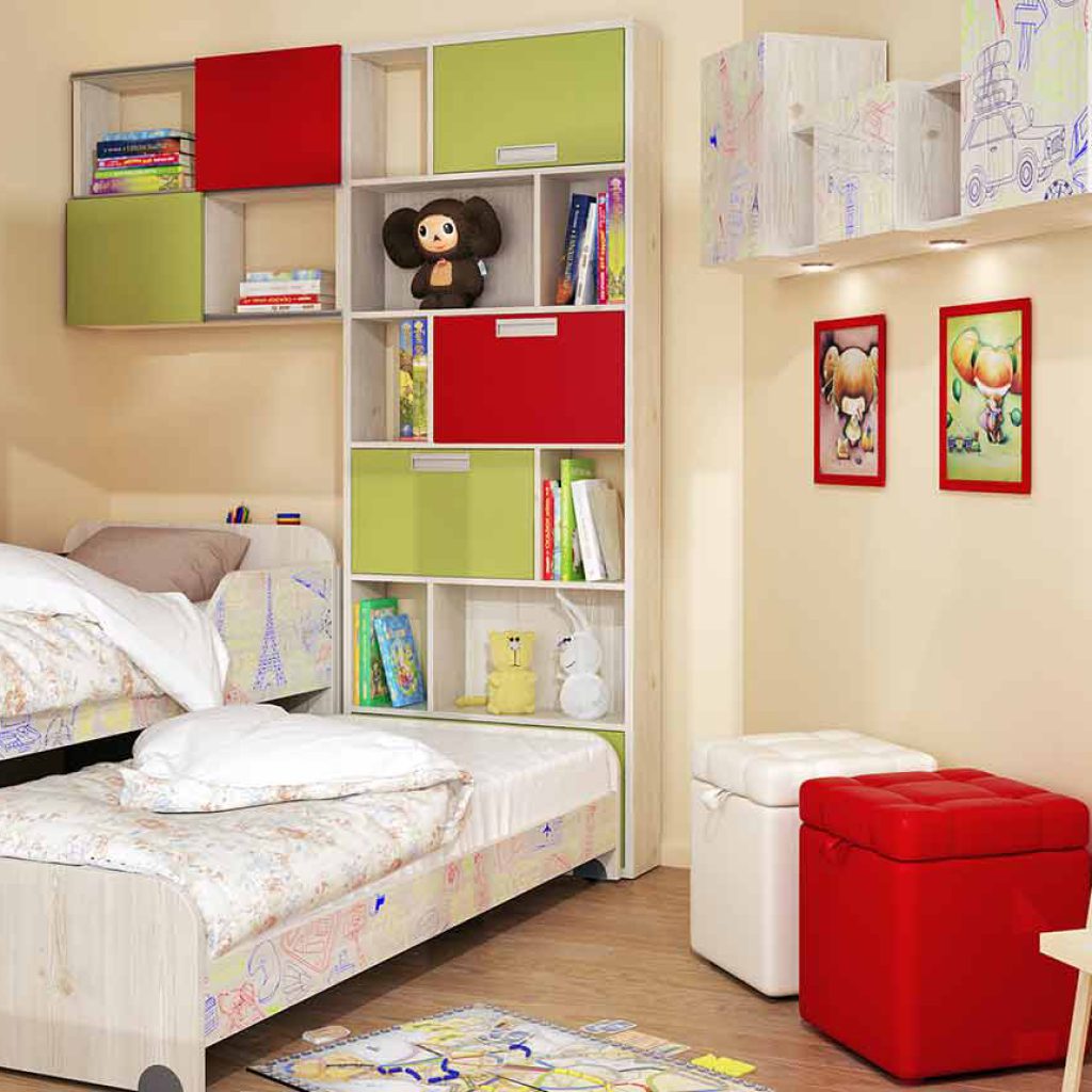 Кровати и стеллаж для детской комнаты на заказ по цене производителя в Красноярске